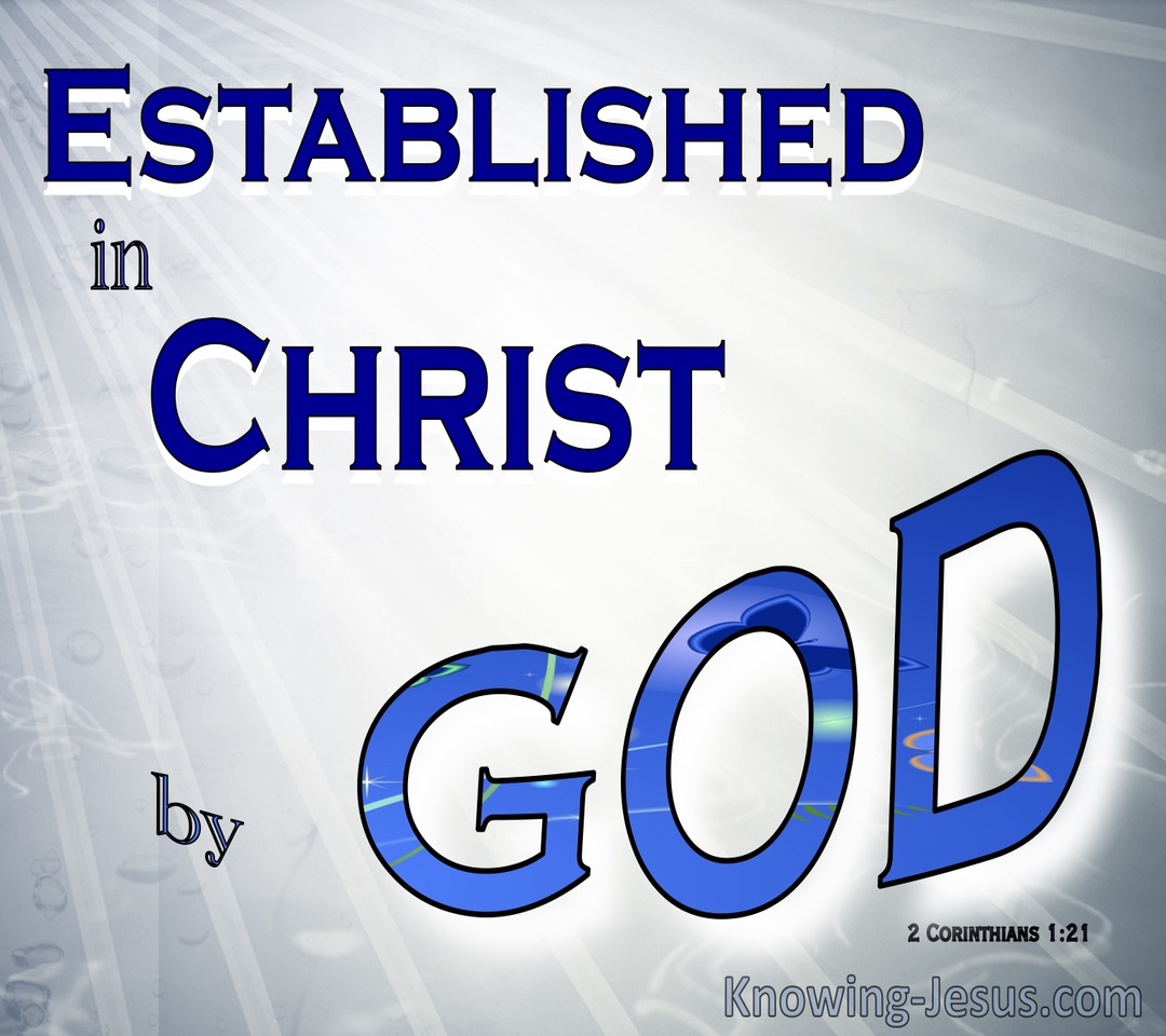 2 Corinthians 1:21 Established in Christ By God (blue)